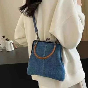 Women Denim Handbag Crossbody Bag Lady Outdoor Portable Wedding Shoulder Bags - Picture 1 of 17