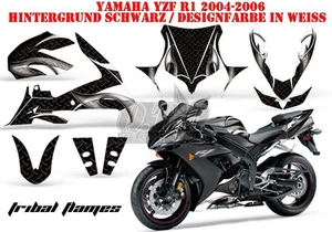 KIT GRÁFICO DE DECORACIÓN DE CARRERAS AMR YAMAHA YZF R1, XT 1200 TIER Z/ZE LLAMAS TRIBALES B - Imagen 1 de 5