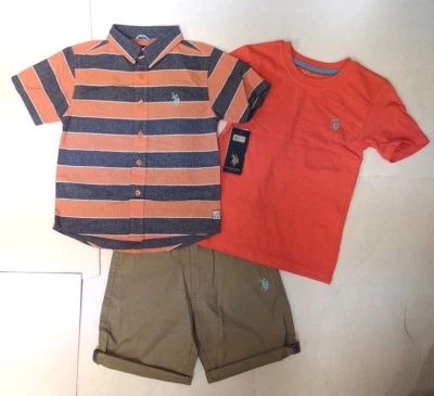 U.S. Polo Assn. Warm Coral Juego de 3 Pantalones Cortos para Niños 4,5,6,7 Foto 1 de 2