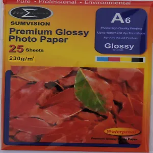 Sumvision A6 230gsm Premium Gloss Photo Paper (25, 50, 100 Sheets) - Picture 1 of 1