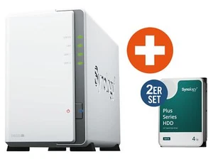 Synology DS223j NAS System 2-Bay 8 TB inkl. 2x 4 TB Synology HDD HAT3300-4T - Bild 1 von 8