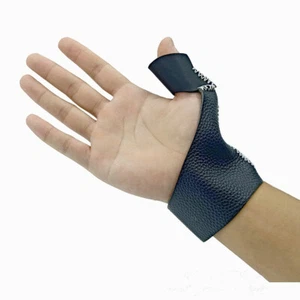 Bogenschießen Bogen Ausrüstung echtes Rindsleder Fingerlaschen Daumen Handschutz für Jugendliche Männer - Bild 1 von 7