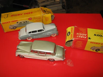 DINKY 198 150  PAIR OF ROLLS ROYCES ORIGINALS IN AGE WORN ORIGINAL BOXES - Image 1 of 4