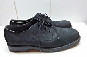 Nunn Bush Tacoma Black Nubuck Leather Lace Up Oxford Plain Toe Men Shoe 12M 45,5 - Picture 1 of 8
