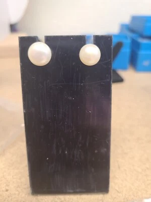 JTV WHITE CULTURED FRESHWATER PEARL EARRINGS RHODIUM OVER STERLING SILVER... - Изображение 1 из 3