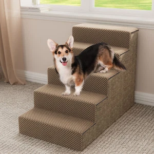 Small Dog Stairs Pet Stairs Pet Steps for Bed and Couch with Support Boards - Picture 1 of 23