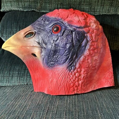 Máscara de cubierta de cabeza de cardenal cara completa cabeza de pájaro rojo animal utilería de Halloween Foto 1 de 4