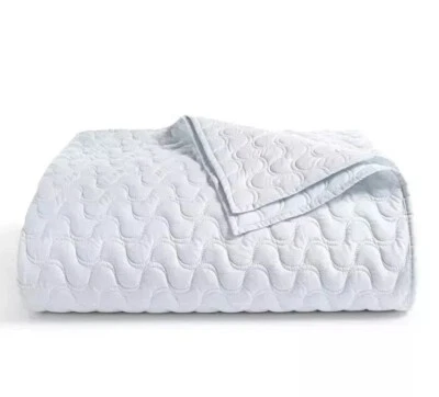 Hotel Collection Lagoon Full/Queen Quilted Coverlet Sea Blue New - Image 1 of 4