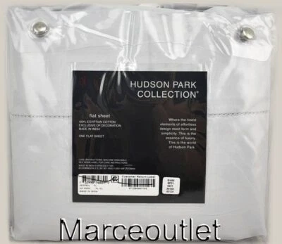 Hudson Park Classic Linens Egyptian Cotton Percale FULL Flat Sheet Cloud - Image 1 of 4