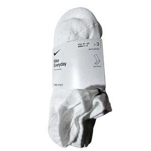 Nike Everday Cushion No Show Socks | 3 Pairs | White/Black | Size Small - Picture 1 of 4