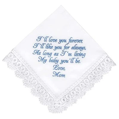 Что-то синее подарок для невесты носовой платок свадебный подарок дочери от мамы  - Изображение 1 из 4