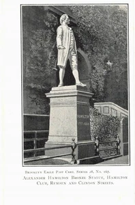 Statua in bronzo Brooklyn Eagle Alexander Hamilton Prospect Park INUTILIZZATA 1905 NYC - Foto 1 di 2
