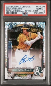 Shotaro Morii Bowman 2025 refractor de motas cromado automático 127/299 PSA 10 GEM POP 4 - Imagen 1 de 3