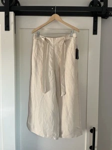 Neu mit Etikett Halston Damenhose Leinenmischung weites Bein Large - Gürtel, Taschen - Bild 1 von 8