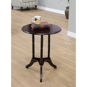 Espresso End Table with Charging Station, USB Ports & Outlets, Narrow Side Table - Picture 1 of 7