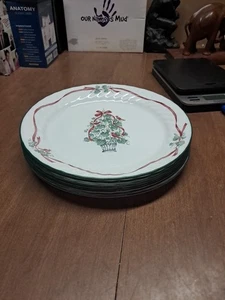 8 Corelle Callaway Ivy Christmas Tree 10" Dinner Plates Euc Bin Aaa - Picture 1 of 10