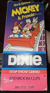 Vintage New Old Stock Neu aus altem Lagerbestand Dixie Badezimmer Tassen 200 Stück versiegelt ~ MICKEY & FRIENDS - Bild 1 von 8