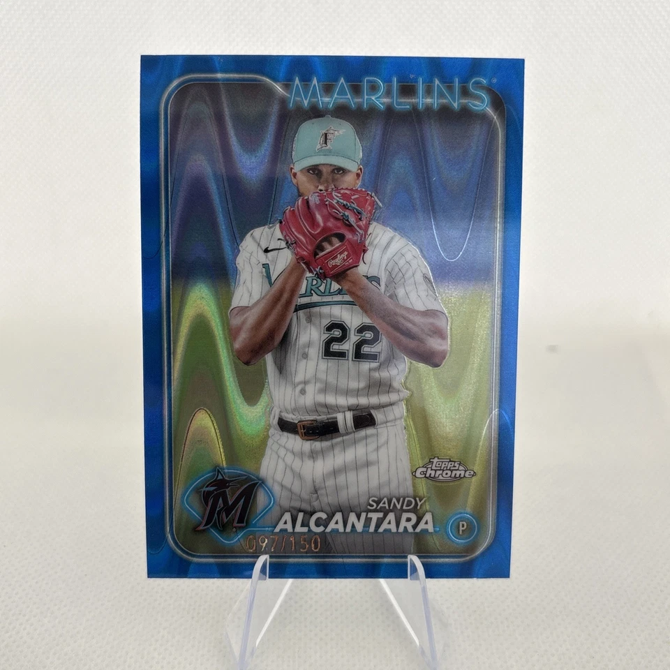 2024 Topps Chrome - Sandy Alcantara #138 Blue RayWave Refractor /150 - Image 1 of 2