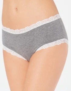 Jenni Damen Spitzenbesatz Hipster Unterwäsche Pewter Hthr M - Bild 1 von 3