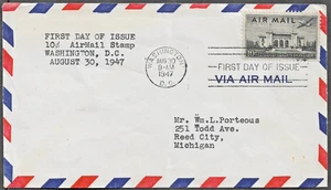 (20) USA - 1947 10c AIRMAIL FIRST DAY COVER - Picture 1 of 1