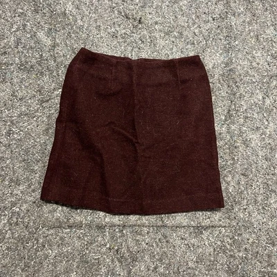 Gap Skirt Women 1 Maroon Wool Juniors Zipper Basic Minimalist Dark Academia - Image 1 of 4
