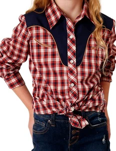 Roper Western Shirt Girls L/S Yokes Pockets M Red 01-080-0024-4022 RE - Picture 1 of 2