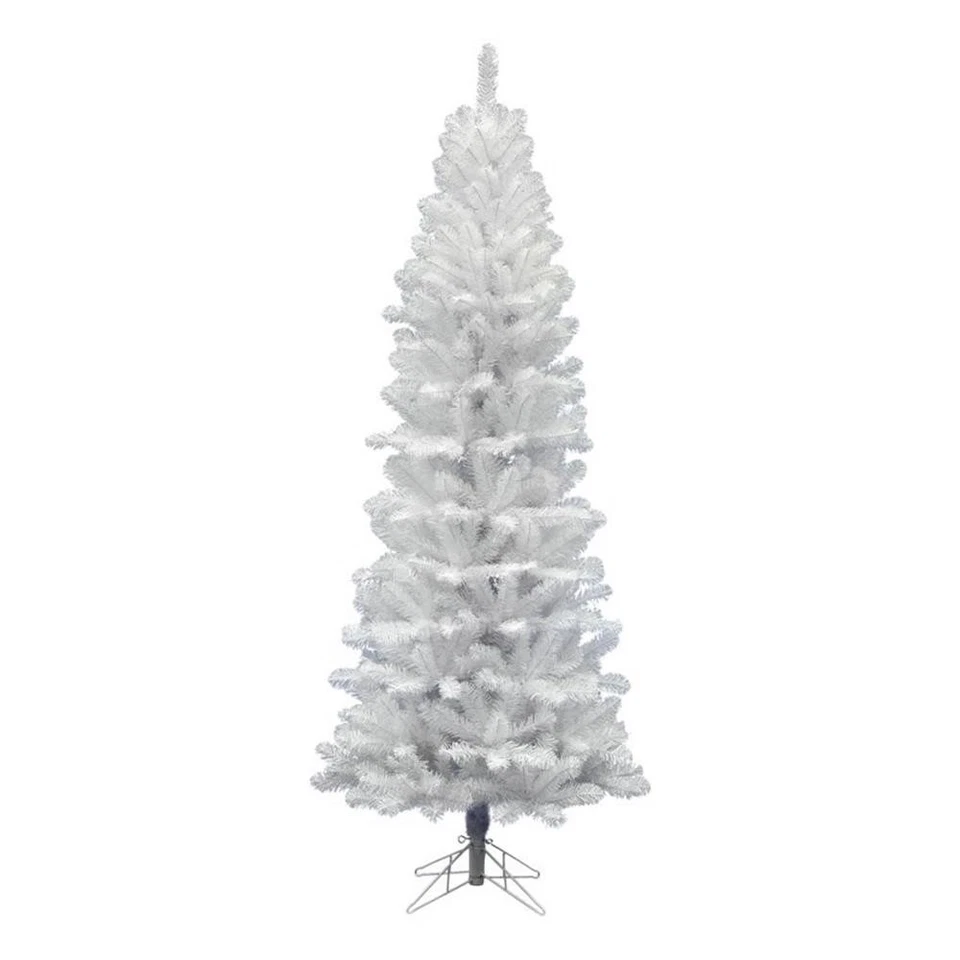 Vickerman 54" PVC Salem Lápiz Pino Artificial Árbol de Navidad en Blanco Foto 1 de 1