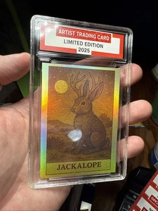 Jackalope Holographic Refractor Trading Card 1/1 Slabbed Signed By Artist - Picture 1 of 3