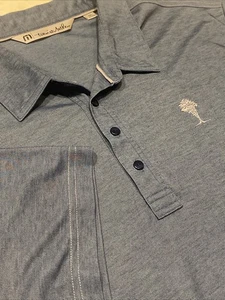 Travis Mathew Golf Polo Shirt Mens XXL Heather Blue Performance Athletic Casual - Picture 1 of 15
