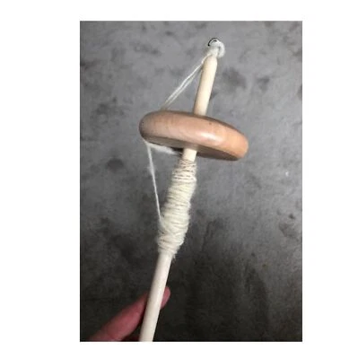 THE WOOL BARN Drop Spindle Handcrafted from Beechwood, Large 65g Whorl for Wool Spinning 😊😊