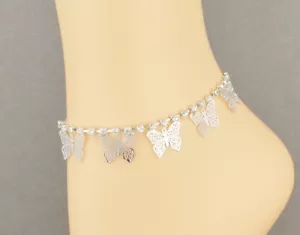 Dije colgante colgante colgante de tobillo de mariposa plateado colgante colgante colgante - Imagen 1 de 10