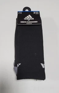 Adidas Mens Crew Socks 3 Pairs Originals Black  keeps you dry Aeroready SZ 6/12 - Picture 1 of 10