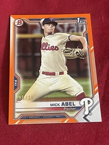 2021 Bowman Baseball Mick Abel Orange Parallel /25 BP-42 - Bild 1 von 4