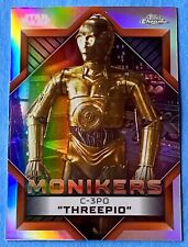 💎2023 Topps Star Wars Chrome C-3PO "Threepio" Monikers #M-11 SILVER HOLO SP