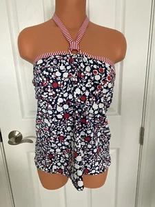 Freya 36E Red, Navy UW Halter Tankini Top NWT  - Picture 1 of 7