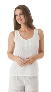 Shadowline Velrose Cotton Knit Lace Camisole - 1529 - Picture 1 of 2