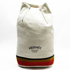Auth HERMES Shoulder Bag   beige cotton w0212a