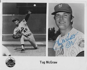 Tug McGraw Autographed Signed Team Issued 8x10 Photo - MLB Mets Phillies - w/COA - Picture 1 of 1