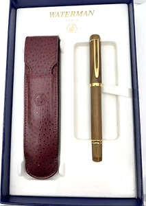 WATERMAN IDEAL PARIS 18K 750 MAN 100 OLIVE WOOD FOUNTAIN PEN Never Worn BoxPaper - Picture 1 of 9