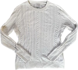 A New Day Women's XS Long Sleeve White Sweater Ribbed Stretch Knit Pullover Top - Picture 1 of 6