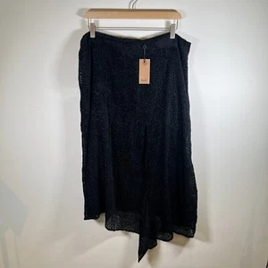 Hush Women's Skirt Clarissa Viscose Mix Midi Printed Black Size 16 UK 12 US NEW - Picture 1 of 20