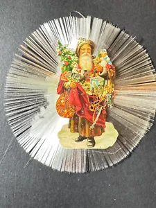 Christbaumschmuck Oblate Glasfaser Kugel 10cm Strahlenkranz Ornament Santa 6a - Bild 1 von 3