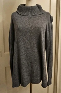 Halogen Gray Left Cold Shoulder Sweater Top Size Large PETITE - Picture 1 of 12