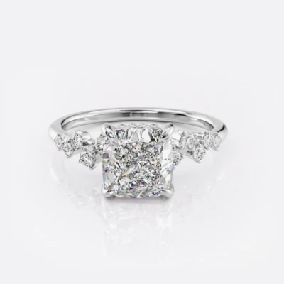 Anillo de platino corte cojín de diamantes IGI cultivado en laboratorio de 1,25 quilates venta de viernes negro Foto 1 de 4