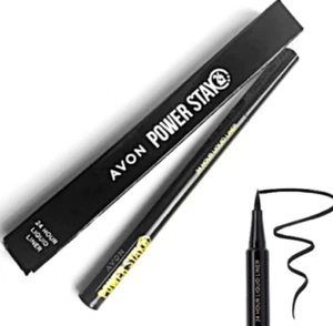 Avon Power Stay Liquid Eyeliner - Precision Flexible Tip 24hr Blackest Black New - Picture 1 of 1