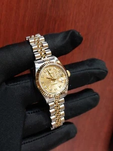 Rolex 18K HG 26mm Ladies Champagne Jubilee Big Diamonds Datejust REF: 79173 (P) - Picture 1 of 4