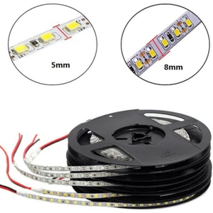 1M- 5M White 120LED/M SMD 2835 600LEDs Strip DC12V/24V Super Bright 5/8mm PCB - Picture 1 of 6