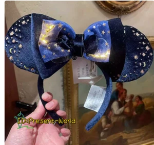 2024 Hot Authentic Shanghai Disney Blue Star Glowing Minnie Ears Headband - Picture 1 of 1