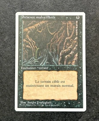 rare FRENCH Limited Edition EVIL PRESENCE Magic: The Gathering 1994 MTG xlnt cnd - Image 1 of 4