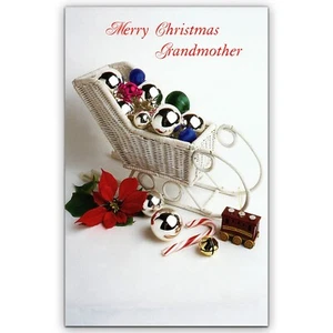Liebevolle WEIHNACHTSKARTE FÜR GROSSMUTTER, Ornamentschlitten von galanten Grüßen + ✉ - Bild 1 von 4